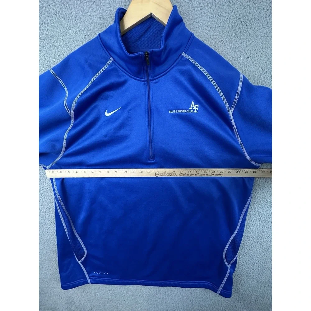 Air Force Academy Blue Silver Club Sweater Mens 2XL Blue Nike Therma Fit 1/4 Zip